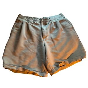 Cherokee Mens 38 Pleated Khaki Shorts 55% Rayon 35% Polyester Casual Wear